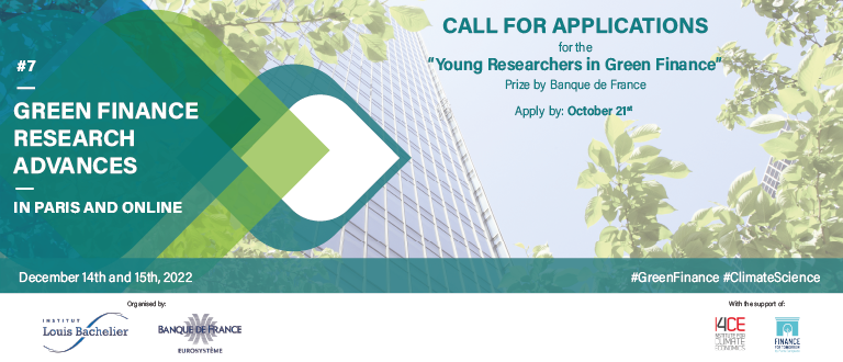 Apply for the “Young Researchers in Green Finance” Prize by Banque de France
